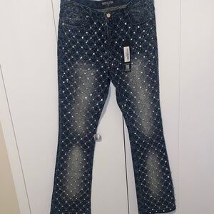 Rockstar Original Rhinestone Studded stacked Jeans